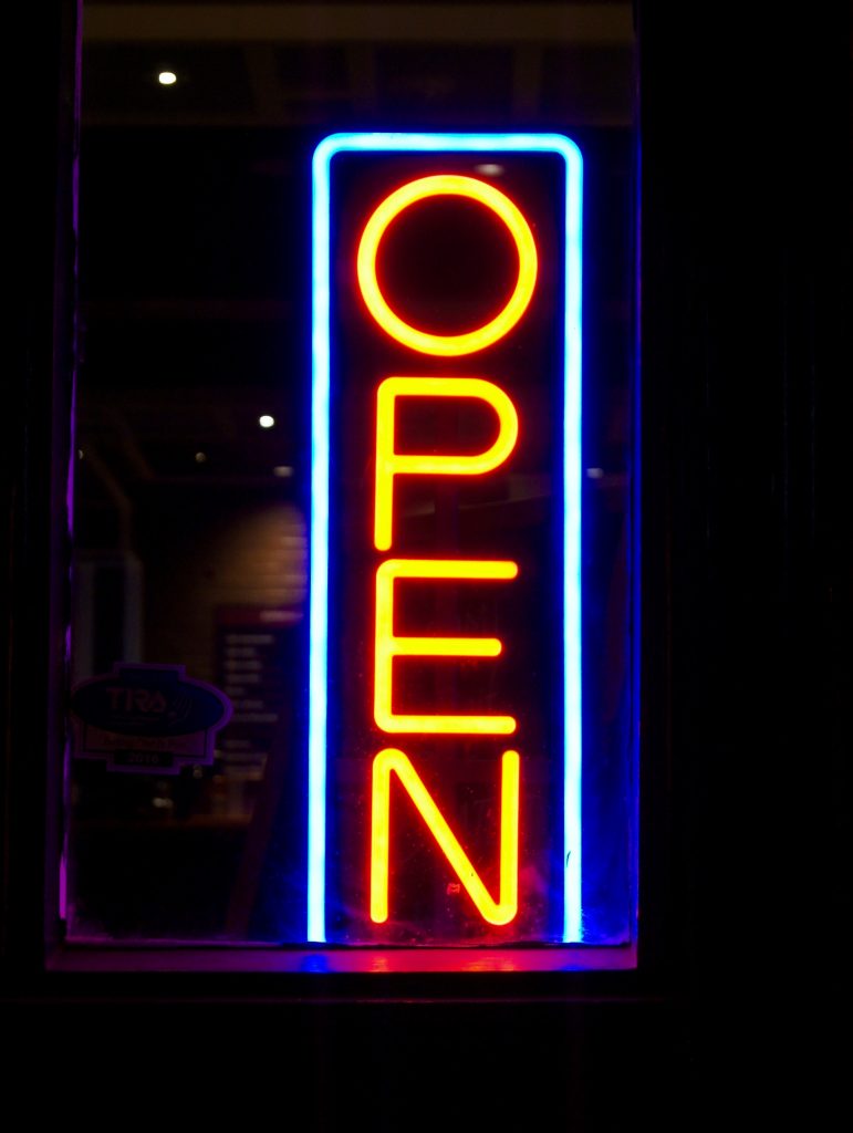 neon open sign